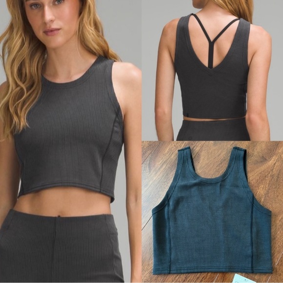 Lululemon ribbed Softstreme cropped tank - Picture 1 of 7